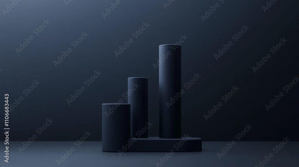 Aufkleber minimalist black geometric shapes on dark background for studio display