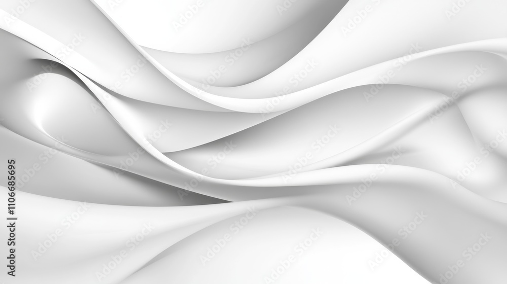 Poster elegant smooth white waves in soft abstract background design