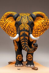 Obraz premium A meticulously crafted, decorative elephant sculpture.