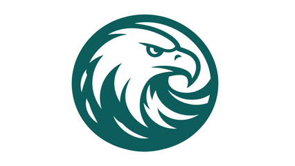  eagle head silhouette logo in flat style