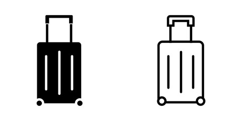 Suitcase set icon on white background
