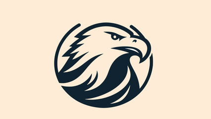  eagle head silhouette logo in flat style