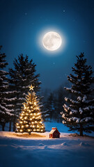 Fototapeta premium christmas tree in the night