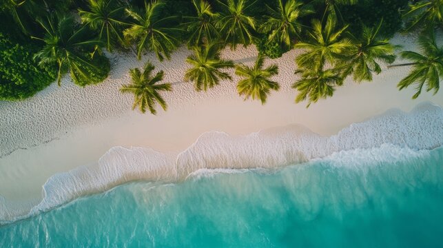 Tropical beach paradise maldives aerial view serene landscape nature beauty relaxing concept for vacation planning
