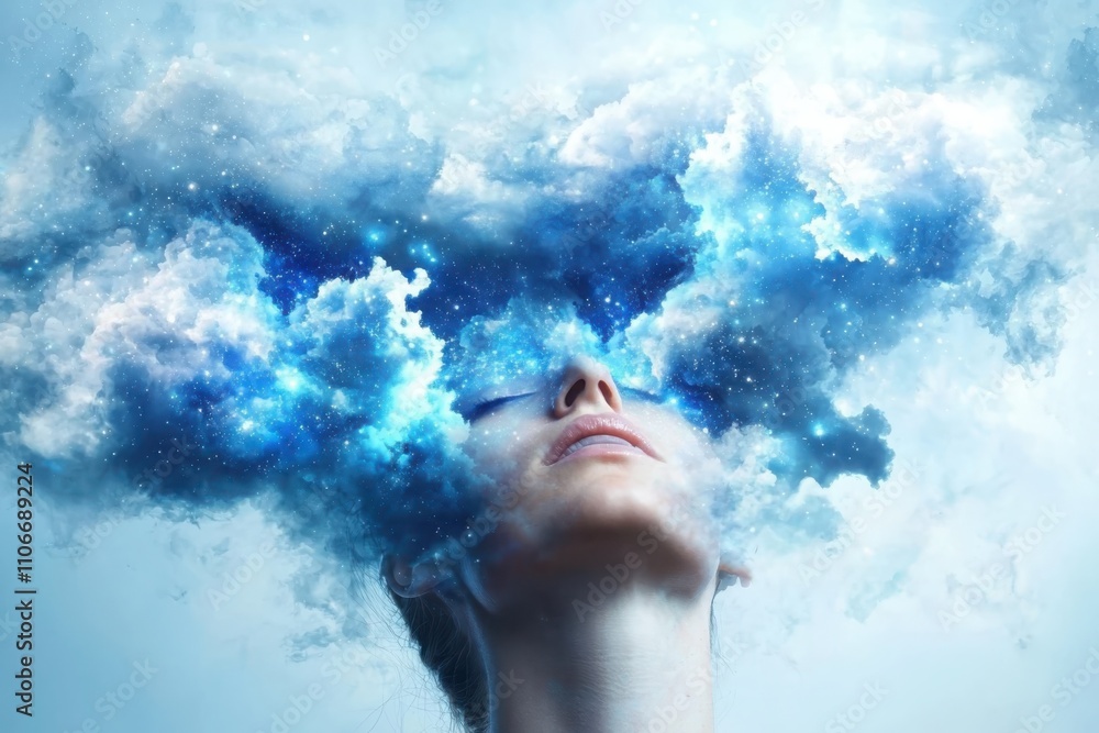 Poster exploring the intersection of quantum consciousness and divine connection in technology and spiritua