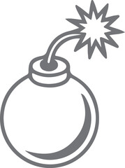 Minimalist Bomb Icon Silhouette - Vector Design.