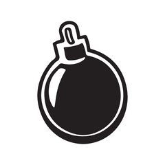 Simple Bomb Silhouette Icon in Vector Format.