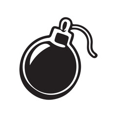 Clean Vector Design of Bomb Icon Silhouette.