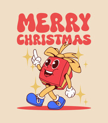 retro Christmas gift illustration