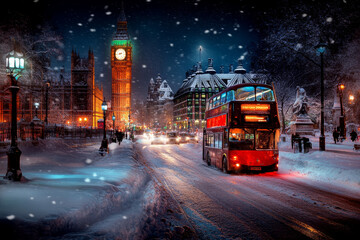 Obraz premium cold_snowy_winter_in_London