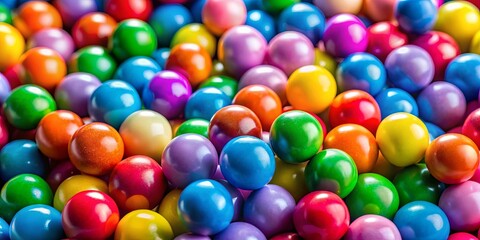 A vibrant collection of colorful spherical candies, a delightful treat for the eyes