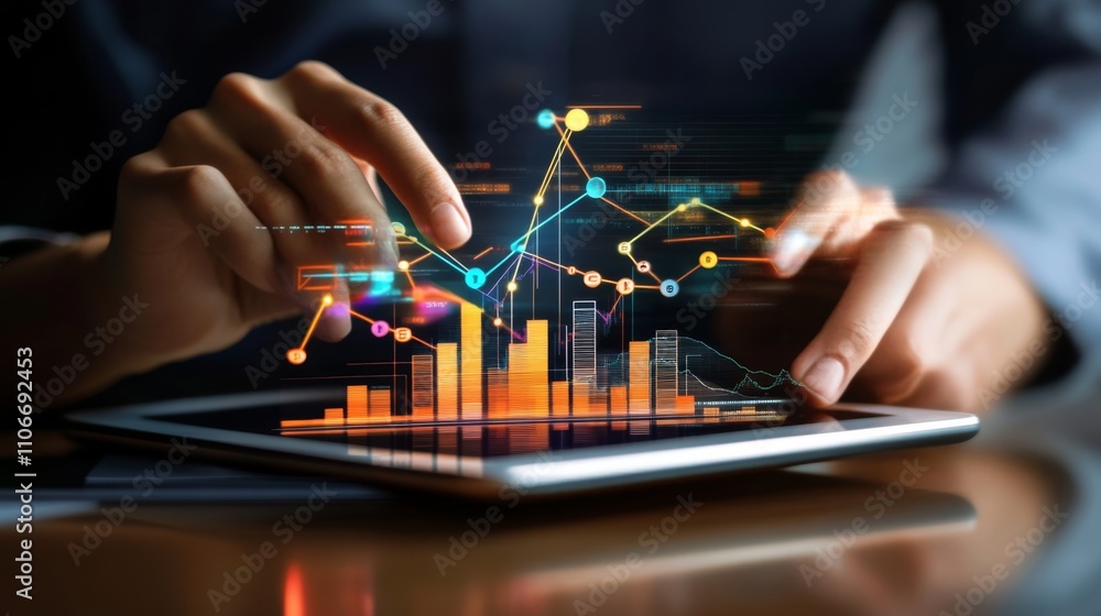 Poster data analysis and visualization business setting digital content indoor environment close-up viewpoi