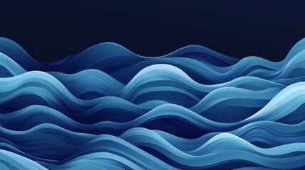 75.Elegant underwater wave design in shades of blue, with transparent elements and soft gradients that mimic the natural flow of water. The wave curves upward, as if caught in motion, with light and