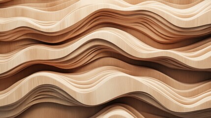 Obraz premium 22.High-resolution wood texture in 3D, showcasing alternating brown and beige tones in a seamless pattern. The wood grain is finely detailed, with subtle variations in color and texture, creating a
