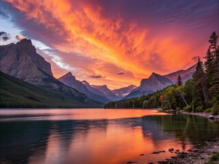 Stunning Long Exposure Landscape Booklet Mockup with Serene Waters and Majestic Mountains for Stunning Visual Presentations and Marketing Materials