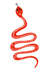 The red snake with beautiful patterns like flowers is used to celebrate the Year of the Snake.