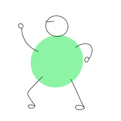 Humanoid design consisting of green circle graphics