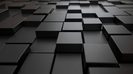 cube arrangements in dark gray and black: a geometric exploration in abstract design