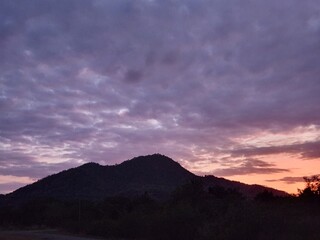sunset over the mountains