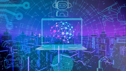 AIイメージグラフィック。背景素材。グラフィック。都市。都市空間。生活環境。