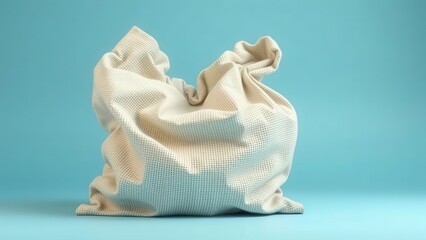 White jute and cotton hessian bag with woven texture, used as a production material or packaging material, supply chain, raw materials, manufacturing process, textured, hessian