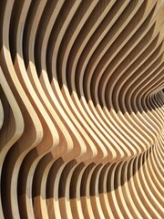 Wood pine waves. Architecture design