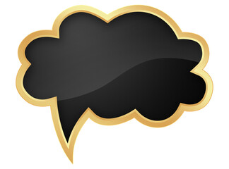Black Speech Bubble with Gold Frame