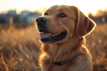Obraz premium world dog day celebration, showcasing the bond of companionship, with a joyful dog playing in an expansive open space, ample copy space for text, emphasizing love and loyalty in pet ownership