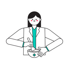 Nutrient & Vitamin Character 1 Doctor with White Coat