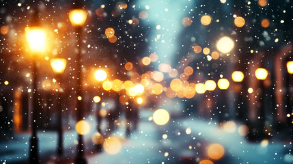 Illumination and snow blurred background
