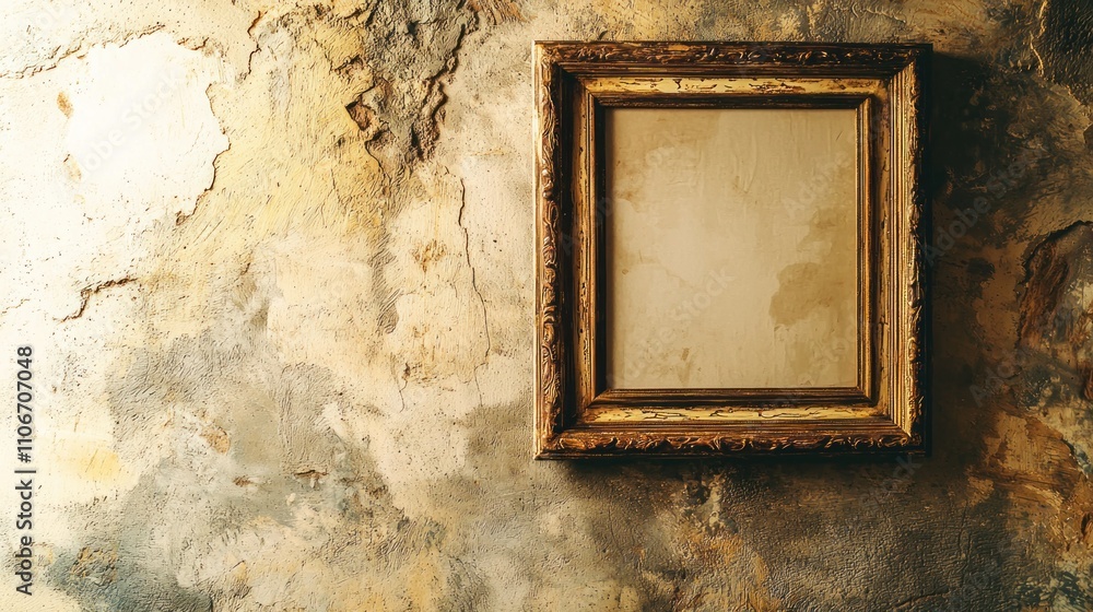 Poster an empty frame on a wall, symbolizing a missing photo that once held sentimental value.