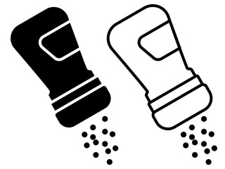 Salt and pepper shaker icon vector illustration, isolated on white