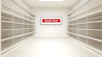 Sold out electronics shelf displaying popular gadgets and devices, reflecting high demand and consumer enthusiasm for cutting-edge technology.