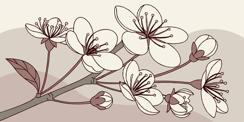 Abstract illustration - bouquet of delicate flowers.
