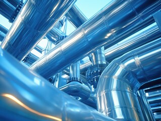 Obraz premium An industrial facility with advanced filtration systems actively reducing emissions