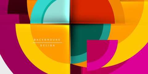 Circle and semi circle geometric background. Vector Illustration For Wallpaper, Banner, Background, Card, Book Illustration, landing page