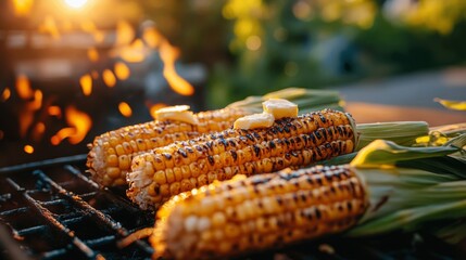 Grilled Corn on the Cob with Butter and Husk