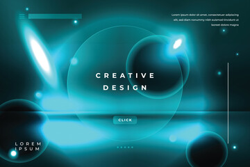 Morph Background Space Concept with Glass Effect Frame Title Text. Poster, Banner, Presentation, Wallpaper Mobile and Desktop.