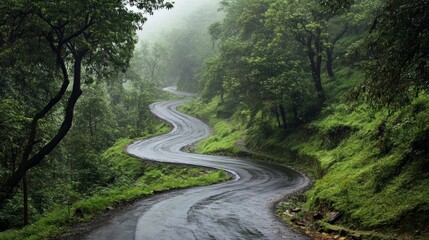 Obraz premium life is jounery using a winding road and some Y branches 