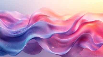 Obraz premium rendering of pink and blue pastel color waves on a light background. Abstract wavy design with soft shapes for advertising, banner, or packaging design. Soft color vector illustration. 