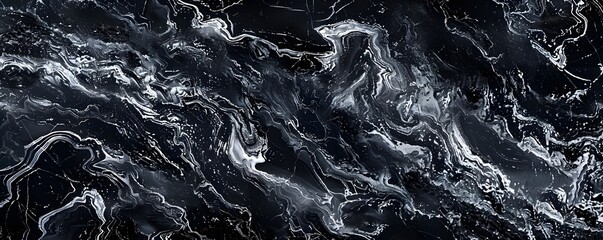 Obraz premium Abstract Black And White Marble Swirl Design