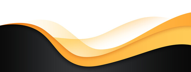 Orange Black Footer Wave Banner