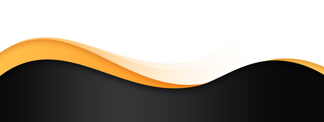 Orange Black Footer Wave Banner