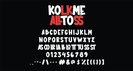 Kolkme Alltoss is a display modern font. With bold tall and hard stroke, fun character with a bit of ligatures. To give you an extra creative work.