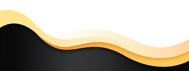 Orange Black Footer Wave Banner