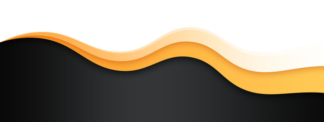 Orange Black Footer Wave Banner