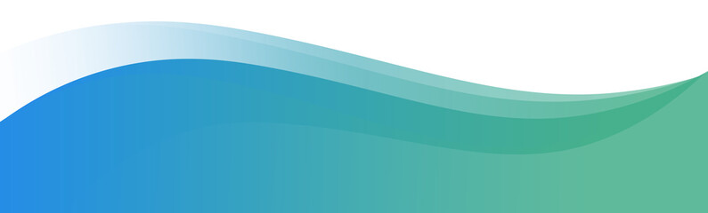 Blue and Green Gradient Footer Wave Banner
