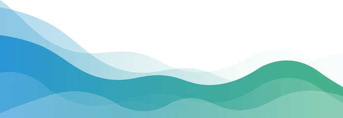 Blue and Green Gradient Footer Wave Banner
