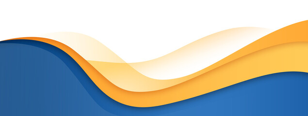 Orange and Blue Footer Wave Banner