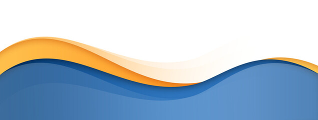 Orange and Blue Footer Wave Banner